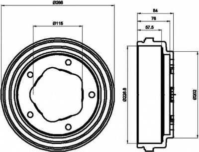 HELLA PAGID 8dt355300151 -  Тормозной барабан